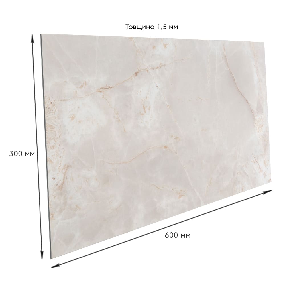 Плитка виниловая самоклеящаяся Sticker Wall светло-серый мрамор 600x300x1,5 мм SW-00000506