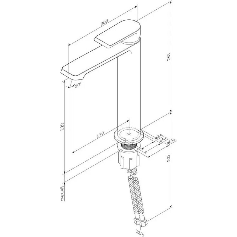 Смеситель для умывальника AM.PM Flash F9H92000