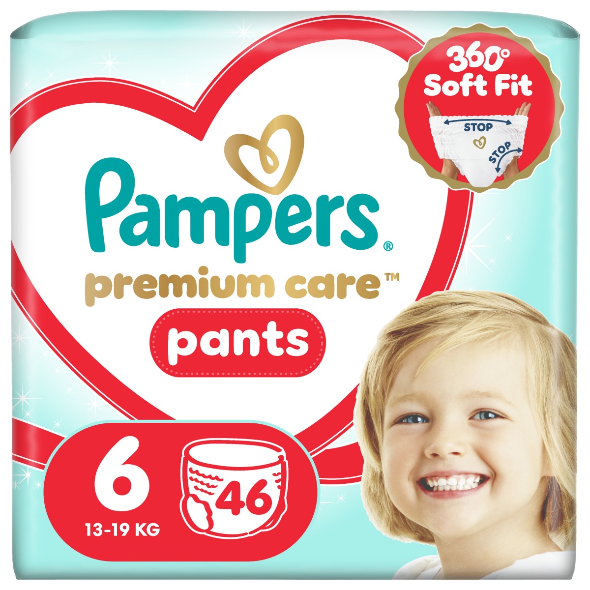 Подгузники-трусики Pampers Premium Care Pants 6 13-19 кг 46 шт. — фото 1