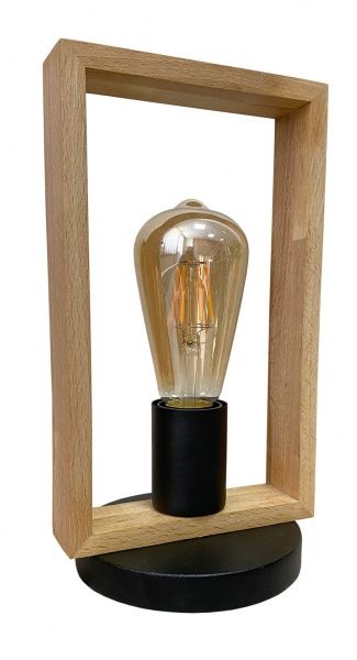 Настольная лампа Геотон ДС 6421/1Н 1x60 Вт E27 черный/дерево 48896