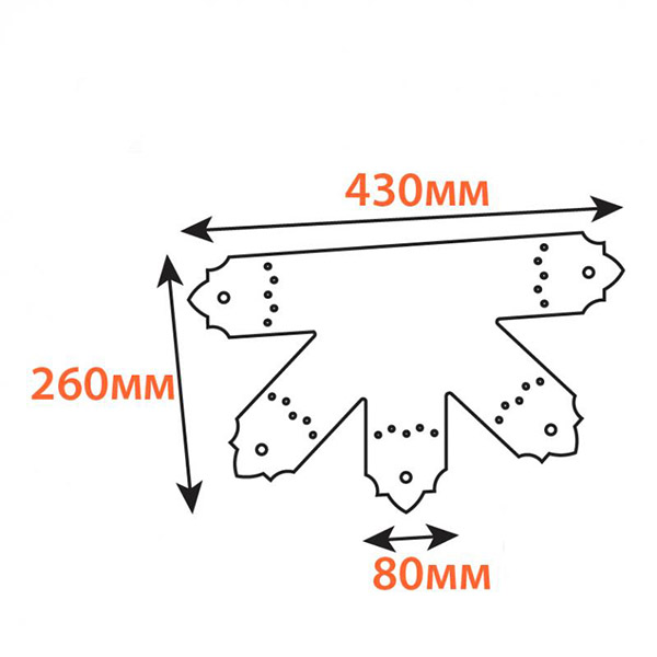 Кутник декоративний Kolchuga асиметричний 430x260x80 мм 2 мм