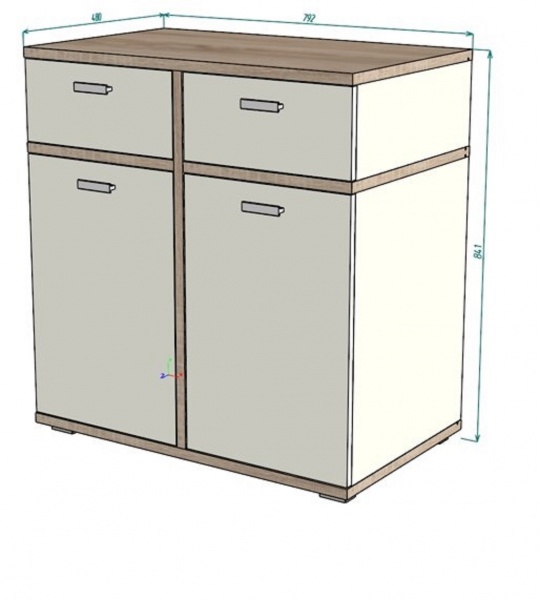 Комод SOKME Космо серый шифер /серый 