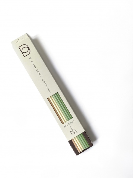 Свічки для торта BB CANDLES мікс бежево-оливковий 25 см 12 шт.