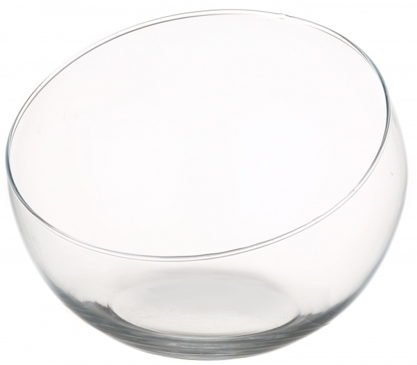 Ваза-акваріум зі скошеним краєм скляна d20 16 см прозора 