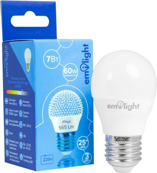 Лампа світлодіодна Emilight 7 Вт G45 матова E27 220 В 6500 К 