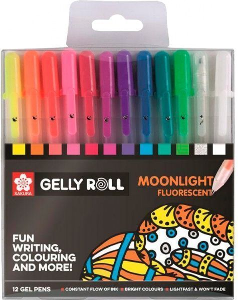 Набор ручек гелевых Sakura MOONLIGHT 12 цветов POXPGBMOO12 