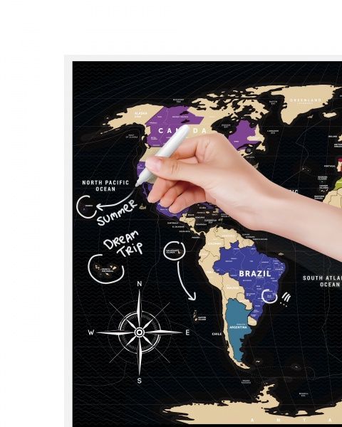Скретч-карта Travel Map Black World (англ.) 1DEA.me 