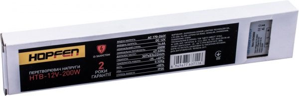 Преобразователь напряжения Hopfen 12 В 200 Вт IP20 HTP-12V-200W