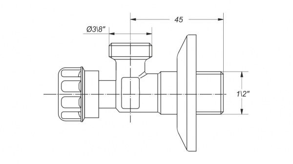 Кран угловой Bonomini Lonestar Basic 1/2x3/8 0511OT17B7