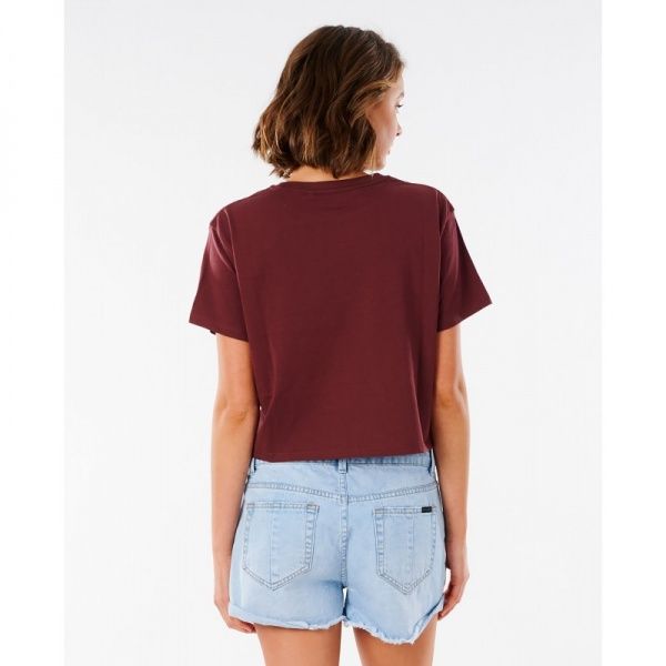 Футболка Rip Curl Tallows Crop Tee GTEKQ9-4370 р. XS бордовий
