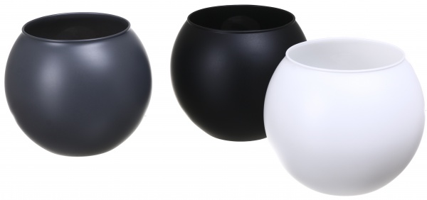 Ваза стеклянная Soft шар 16 см белая 