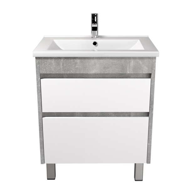 Тумба Мойдодыр Polo Loft 70-U с умывальником Cosmo 70 напольная/подвесная