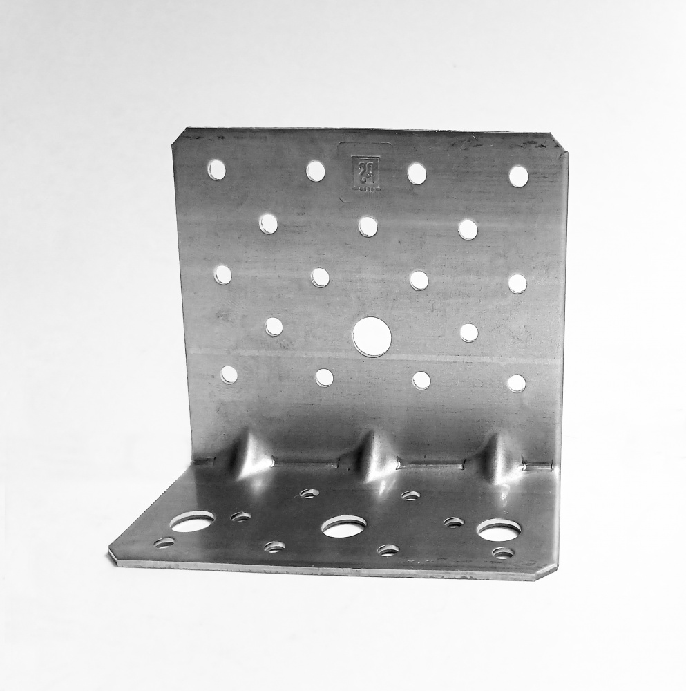 Уголок монтажный перфорированный равносторонний 53x95x75 мм 2 мм 20 шт. белый цинк