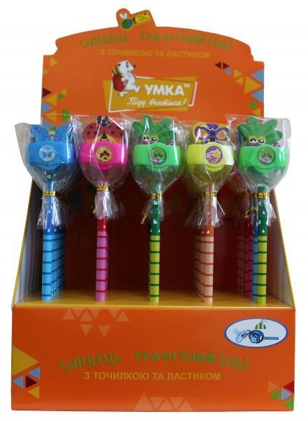 Карандаш ГК46 с ластиком и точилкой Умка