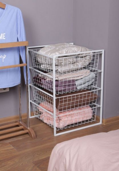 Стелаж з висувними кошиками 500х500х690 мм білий