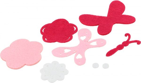 Набір для творчості Метелик і квітка з фетру 120038 рожевий,  1 мм, 8 см, 6 см