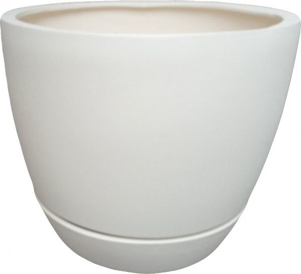 Горщик керамічний Larsan з піддоном Класік круглий 5 л білий 