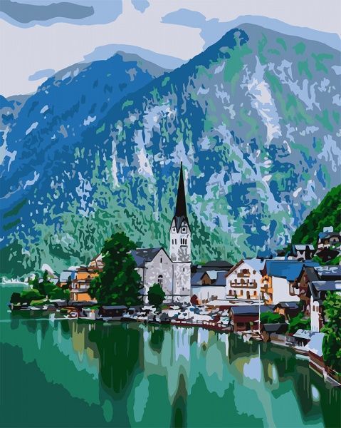 Картина за номерами Затишне містечко 40х50 Ідейка 