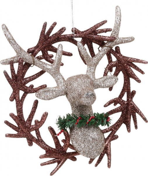 Декоративна підвіска Вінок з декором 15x15x6 см LD21053