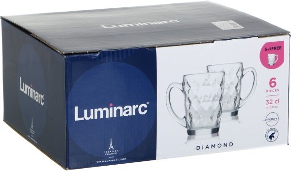 Набор чашек New Morning Diamond 320 мл 6 шт. N6230 Luminarc