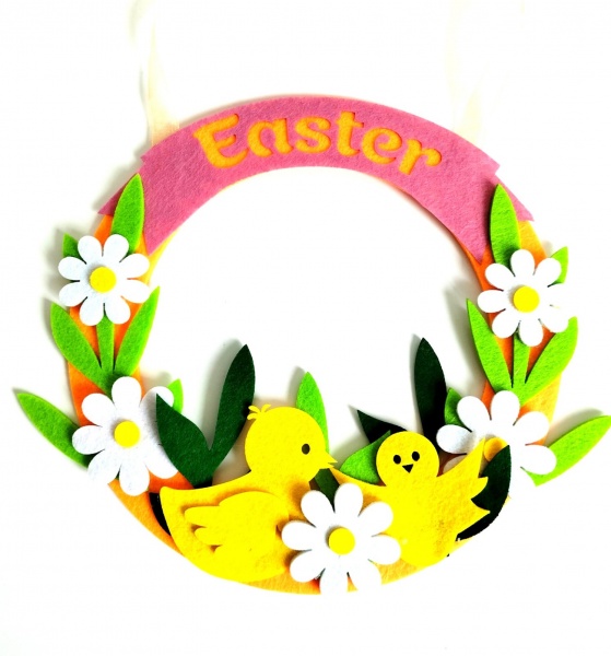 Вінок декоративний з фетру Пасхальний №1 Аплі-Краплі