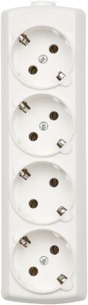 Колодка Borsan с заземлением 4 гн. белый BR-1554-0 