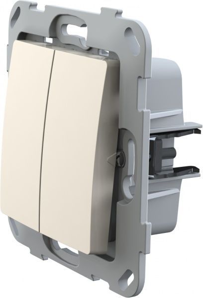 Вимикач двоклавішний Plank Electrotechnic Classic/Nordic без підсвітки 10 А 250В слонова кістка PLK0121131