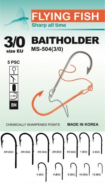 Крючок Flying Fish Baitholder №3/0 5 шт. MS-504(3/0)