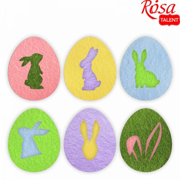 Набір фетрових заготовок Пасхальні яйця 2 6,5х8 см 12 шт. 29042 Rosa Talent