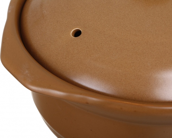 Кастрюля керамическая 2,4 л коричневая жаростойка Flamberg