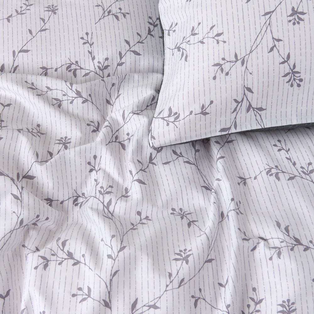 Комплект постільної білизни Marmaris 2 сірий із білим La Nuit