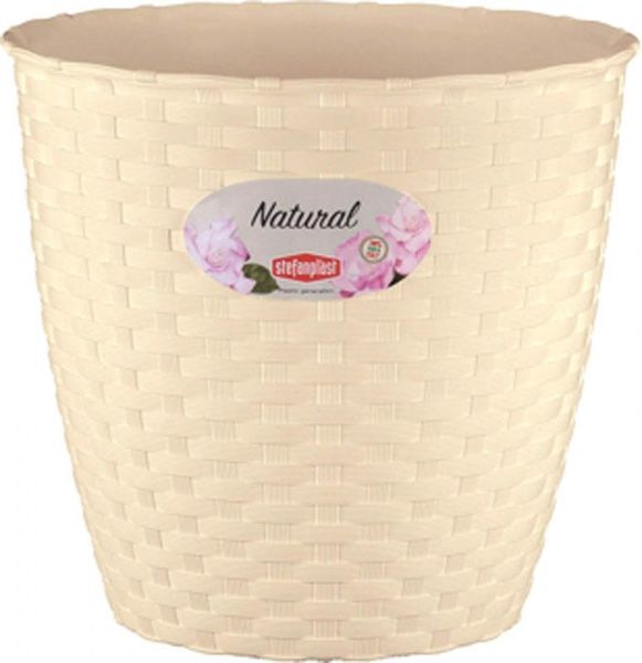 Вазон пластиковый Stefanplast Natural круглый 3л бежевый (73466) 