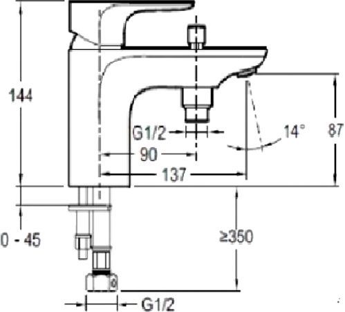 Змішувач для ванни Jacob Delafon Aleo Е72284-СР