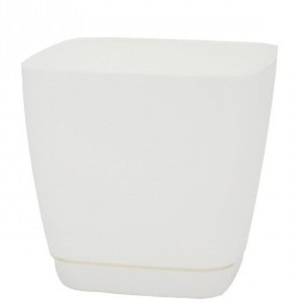 Вазон пластиковый Form Plastic Тоскана Квадро-17 квадратный 3,7л белый (0733-011) 