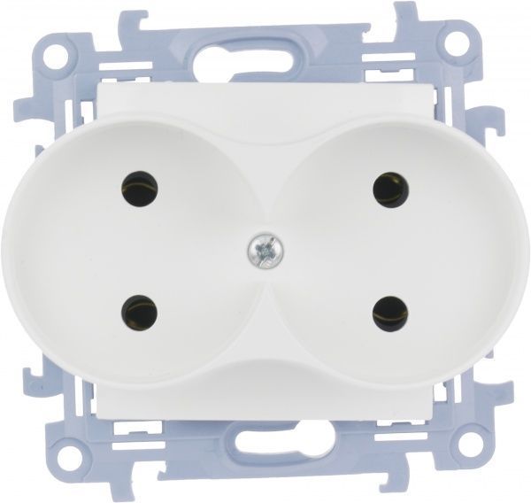 Розетка подвійна без заземлення Simon 10 без шторок білий CG2M.01/11