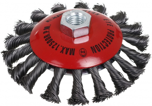Щітка конусна для шліфмашини d115 мм M14 сталь дріт плетений Expert