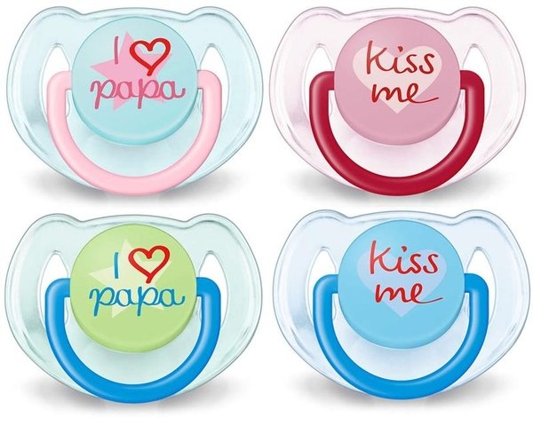 Набор пустышек Philips Avent Classic SCF172/70 I love (6-18 мес.) 2 шт./уп.