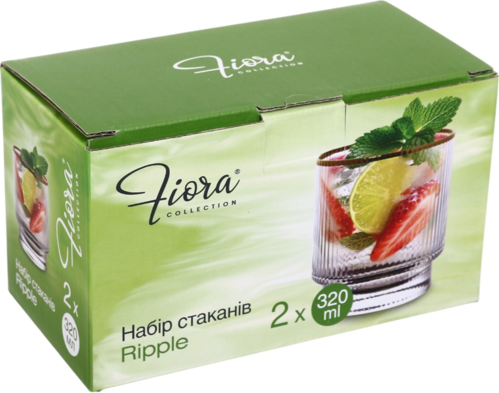 Набір склянок низьких Fiora Ripple скло 320 мл 2 шт.