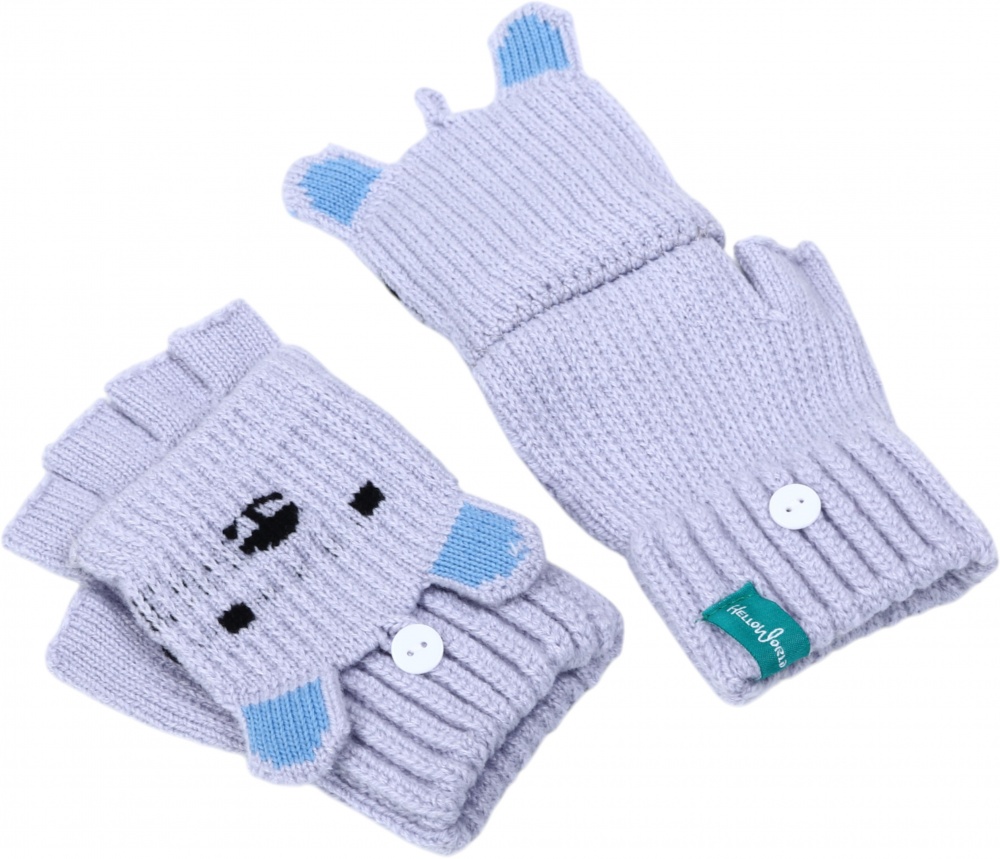 Рукавицы HW без пальчиков с откидной перчаткой для девочек р.12-14 /сиреневый