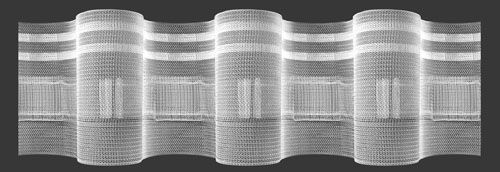 Тасьма 15.100.250.3 прозора 1:2,5 хвиля 100 мм 2 ряди петель Magam