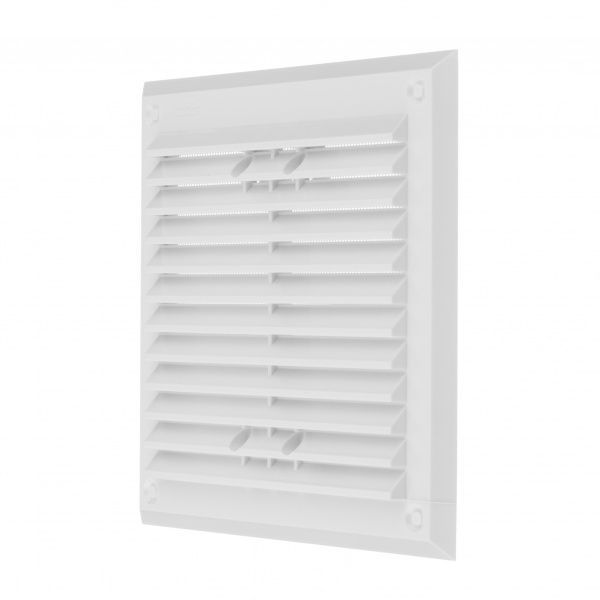 Решетка для вентиляции MiniMax с сеткой против насекомых 155 х 155 мм (1119) пластик белый 