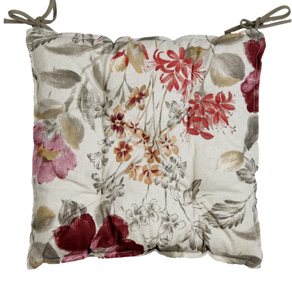 Подушка на стул Цветок бордо 40х40 La Nuit