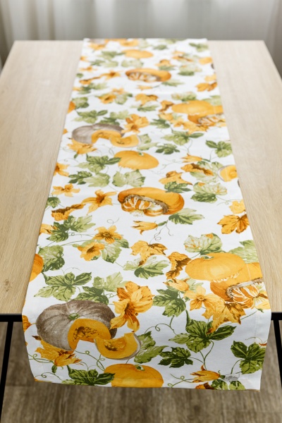 Дорожка (раннер) Happy Fall d3 40x140 см оранжевый/белый с золотистым Прованс 