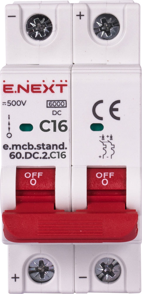 Автоматический выключатель E.NEXT e.mcb.stand.60.DC.2.C16 s081019