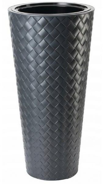 Горщик пластиковий Form Plastic Маката Слім-40 круглий 63л антрацит (2850-014) 