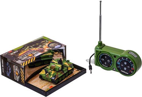 Танк на р/у Great Wall Toys Tiger микро со звуком хаки зеленый 1:72 GWT2117-1