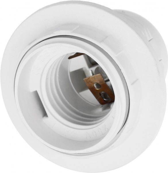 Патрон электрический  E.next с гайкой E27 пластик белый s9100016