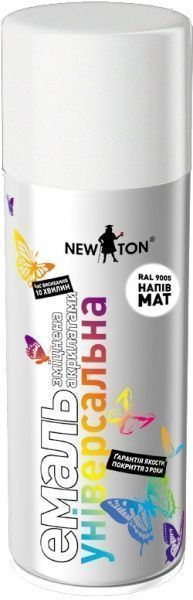 Эмаль акриловая New Ton универсальная белая RAL 9010 полумат 400 мл