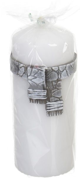 Свеча Цилиндр декоративная Шарф белый 70x150 Pako-If