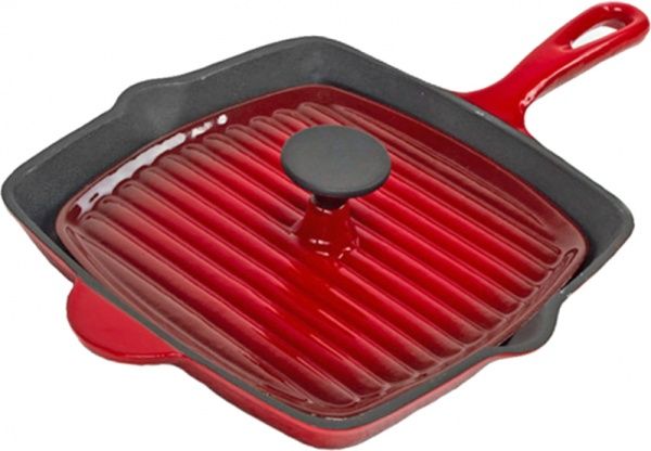 Сковорода-гриль 26x26 см красная Mario Batali